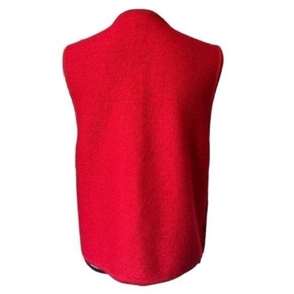 Crystal-Kobe Womens Wool Houndstooth Zip-Up Sweater Vest Red & Black Vintage Siz - Picture 6 of 11